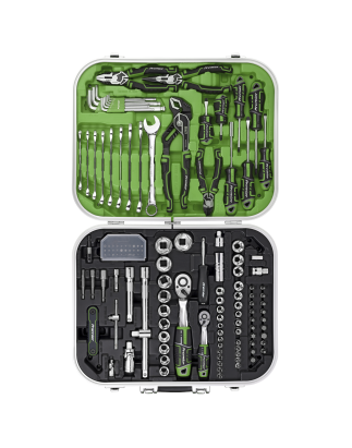 Kit d'outils de mécanicien 144 pièces, vert haute visibilité