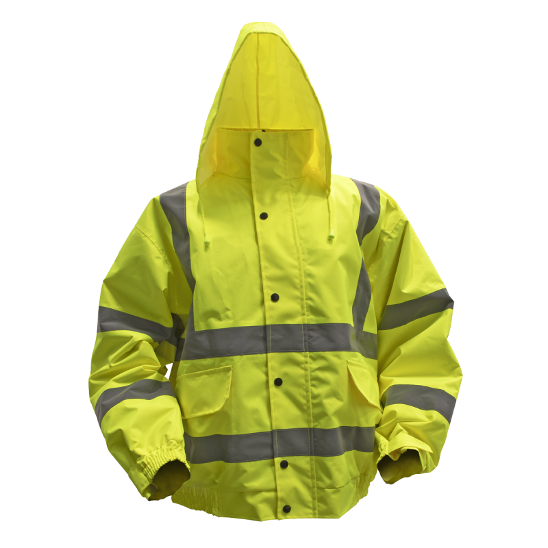 Worksafe® Hi-Vis Yellow Jacket with Quilted Lining, Elasticated Waist & Cuffs - X-Large