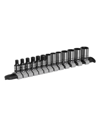 Socket Set 13pc 1/4"Sq Drive Metric - Premier Black