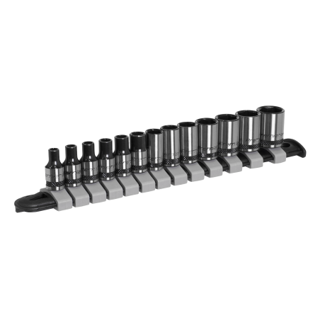 Socket Set 13pc 1/4"Sq Drive Metric - Premier Black