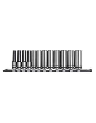 Socket Set Deep 12pc 3/8"Sq Drive Metric - Premier Black