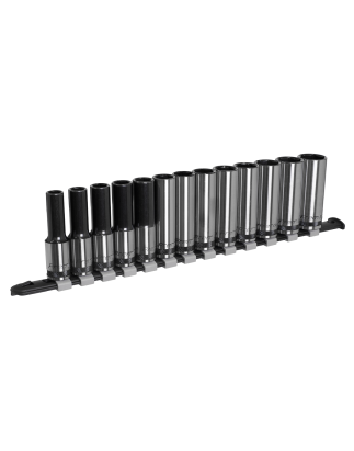 Socket Set Deep 13pc 1/2"Sq Drive Metric - Premier Black