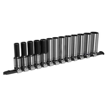 Socket Set Deep 13pc 1/2"Sq Drive Metric - Premier Black