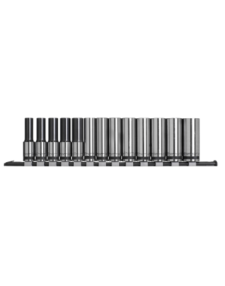 Socket Set Deep 13pc 1/2"Sq Drive Metric - Premier Black