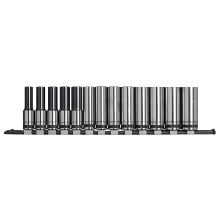 Socket Set Deep 13pc 1/2"Sq Drive Metric - Premier Black