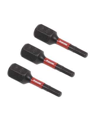 Hex 2.5mm Impact Power Tool Bits 25mm - 3pc