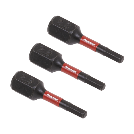 Hex 2.5mm Impact Power Tool Bits 25mm - 3pc