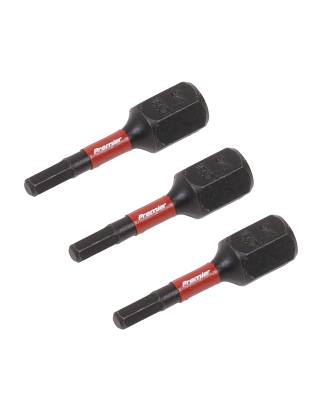 Hex 2.5mm Impact Power Tool Bits 25mm - 3pc