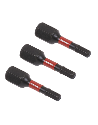 Hex 3mm Impact Power Tool Bits 25mm - 3pc