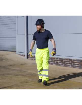 Worksafe® Hi-Vis Yellow Waterproof Trousers - Large