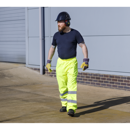 Worksafe® Hi-Vis Yellow Waterproof Trousers - Large