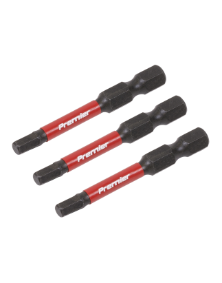 Hex 4mm Impact Power Tool Bits 50mm - 3pc