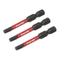 Hex 4mm Impact Power Tool Bits 50mm - 3pc