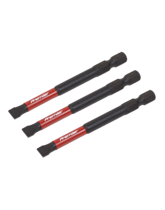 Slotted 6.5mm Impact Power Tool Bits 75mm - 3pc