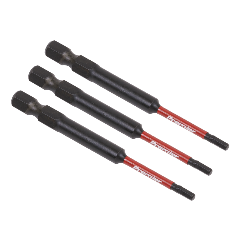 Hex 2.5mm Impact Power Tool Bits 75mm - 3pc