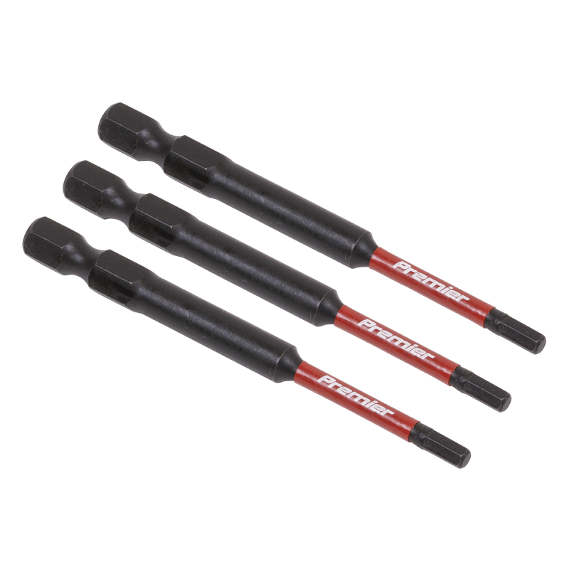 Hex 3mm Impact Power Tool Bits 75mm - 3pc