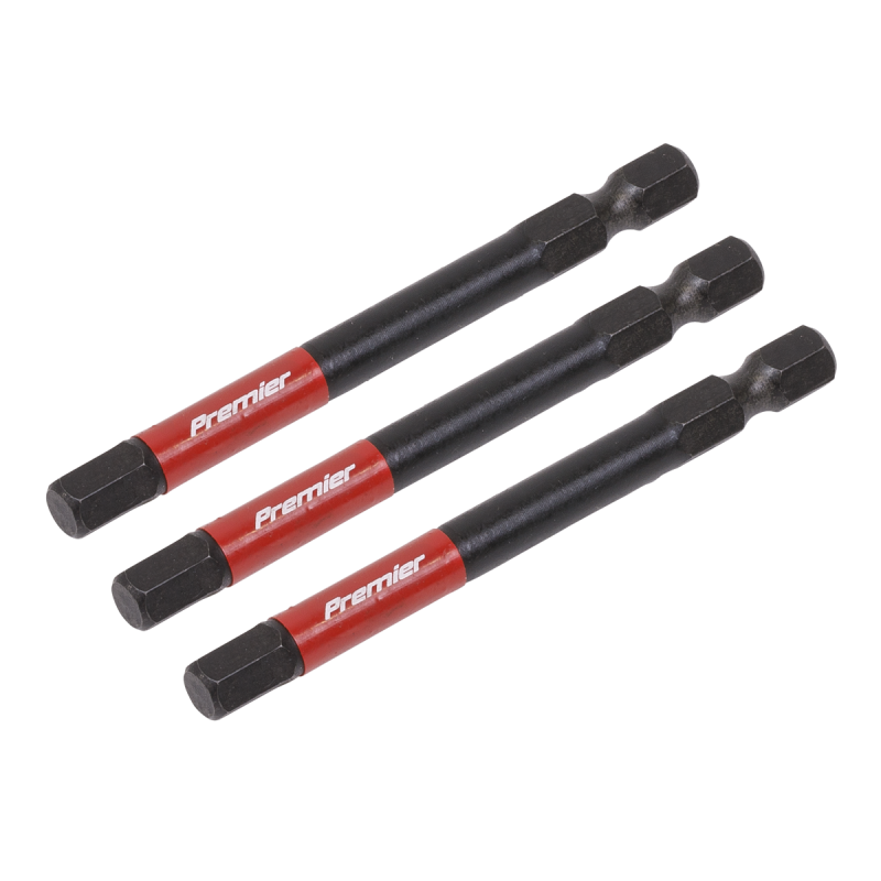 Hex 6mm Impact Power Tool Bits 75mm - 3pc