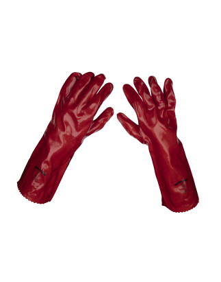 Gants Worksafe® en PVC 450 mm, rouge - paire