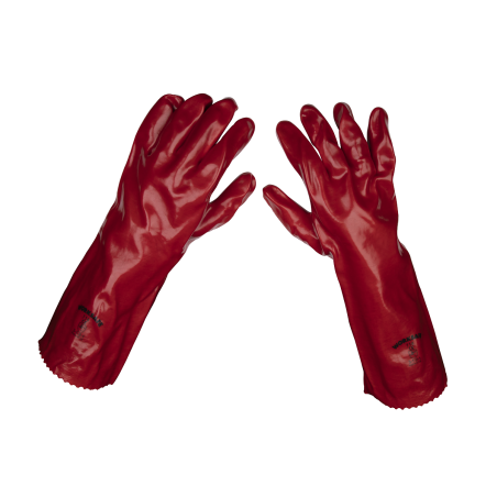 Gants Worksafe® en PVC 450 mm, rouge - paire