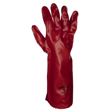 Gants Worksafe® en PVC 450 mm, rouge - paire