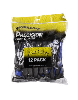 Worksafe® Lightweight Precision Grip Gloves, Large - Pack of 12 Pairs