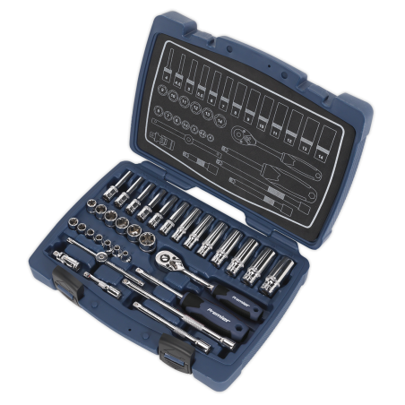 Socket Set 33pc 1/4"Sq Drive 6pt WallDrive® Metric