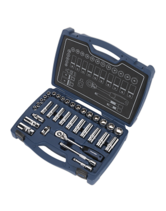 Socket Set 34pc 3/8"Sq Drive 6pt WallDrive® Metric