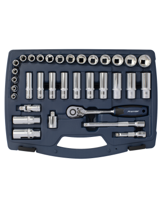 Socket Set 34pc 3/8"Sq Drive 6pt WallDrive® Metric