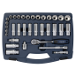 Socket Set 34pc 3/8"Sq Drive 6pt WallDrive® Metric