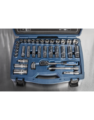 Socket Set 34pc 3/8"Sq Drive 6pt WallDrive® Metric