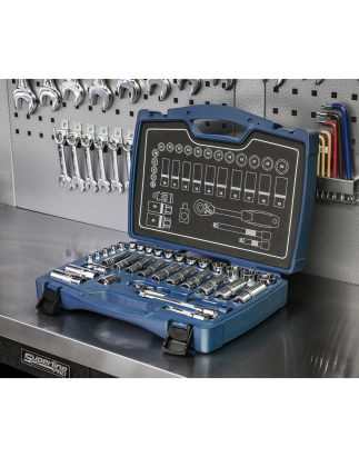 Socket Set 34pc 3/8"Sq Drive 6pt WallDrive® Metric