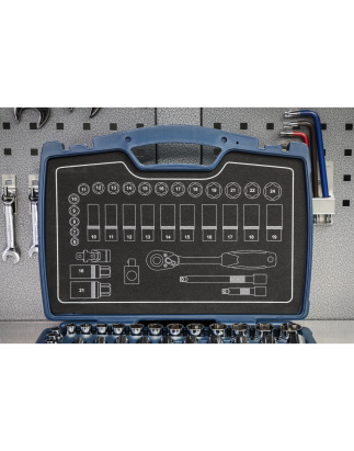 Socket Set 34pc 3/8"Sq Drive 6pt WallDrive® Metric