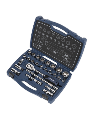 Socket Set 26pc 1/2"Sq Drive 6pt WallDrive® Metric