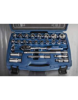 Socket Set 26pc 1/2"Sq Drive 6pt WallDrive® Metric