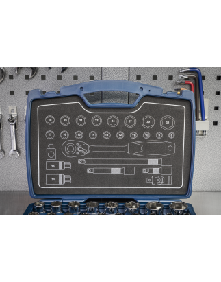 Socket Set 26pc 1/2"Sq Drive 6pt WallDrive® Metric