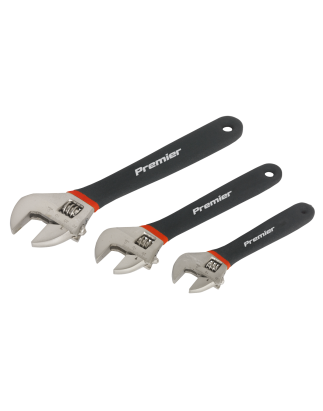 Adjustable Wrench Set 3pc Ni-Fe Finish