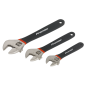 Adjustable Wrench Set 3pc Ni-Fe Finish