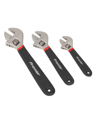 Adjustable Wrench Set 3pc Ni-Fe Finish