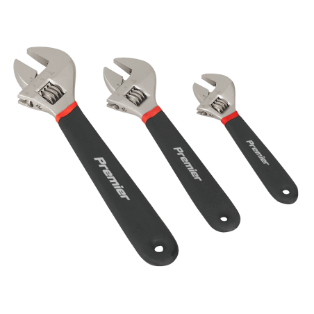 Adjustable Wrench Set 3pc Ni-Fe Finish