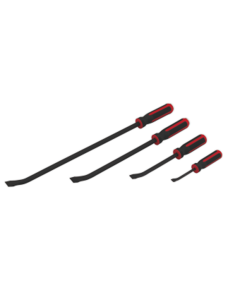 Angled Pry Bar Set 4pc Heavy-Duty with Hammer Cap