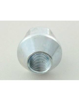 Single wheel nut, length 34mm, conical collar M12x1.75 silver