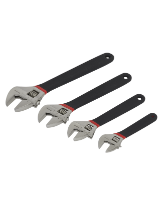 Adjustable Wrench Set 4pc Ni-Fe Finish