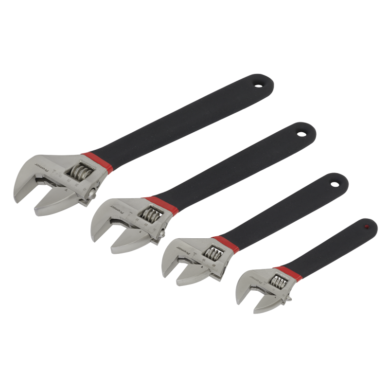 Adjustable Wrench Set 4pc Ni-Fe Finish