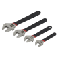 Adjustable Wrench Set 4pc Ni-Fe Finish