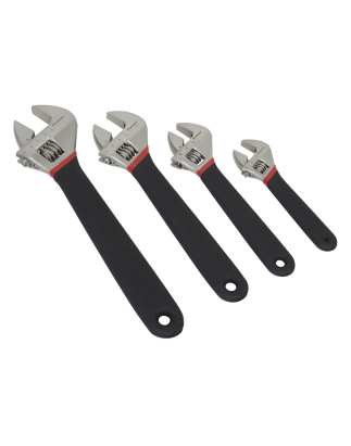 Adjustable Wrench Set 4pc Ni-Fe Finish