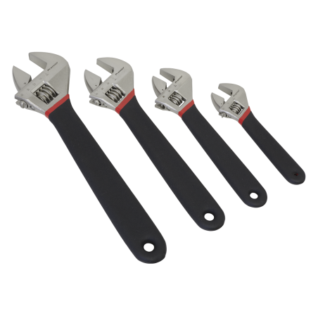 Adjustable Wrench Set 4pc Ni-Fe Finish