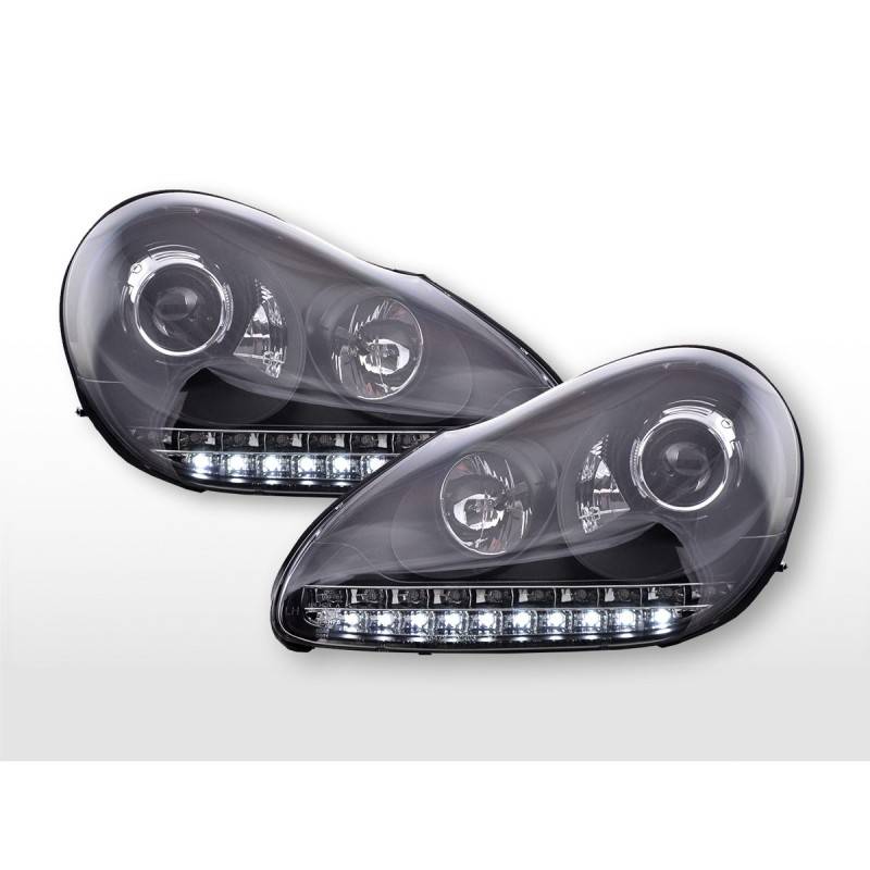 Phare Daylight LED DRL look Porsche Cayenne 03-07 noir