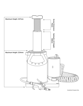 Cric-bouteille manuel/hydraulique pneumatique Premier, 20 tonnes