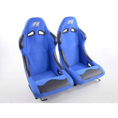 FK sport seats car full bucket seats Set Basic fabric blue