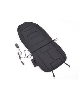 Seat cover with seat heating and massage function, black